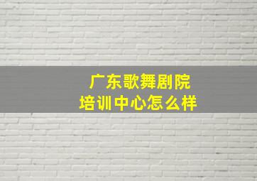 广东歌舞剧院培训中心怎么样