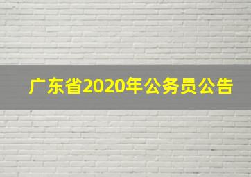 广东省2020年公务员公告