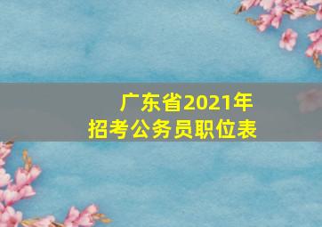 广东省2021年招考公务员职位表