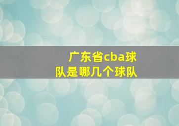 广东省cba球队是哪几个球队