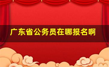 广东省公务员在哪报名啊