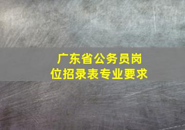 广东省公务员岗位招录表专业要求