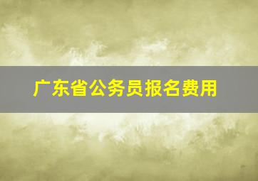 广东省公务员报名费用