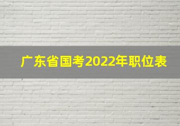 广东省国考2022年职位表