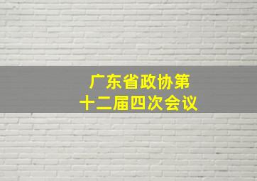 广东省政协第十二届四次会议