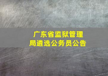 广东省监狱管理局遴选公务员公告