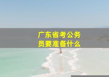 广东省考公务员要准备什么