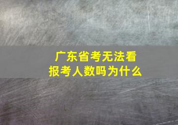 广东省考无法看报考人数吗为什么