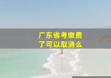 广东省考缴费了可以取消么