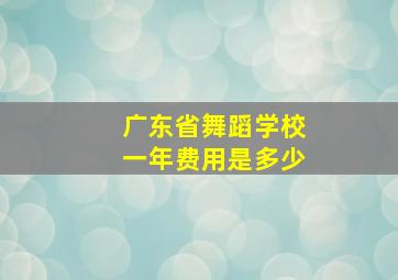 广东省舞蹈学校一年费用是多少