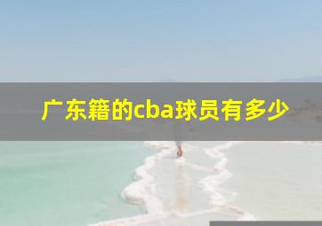 广东籍的cba球员有多少