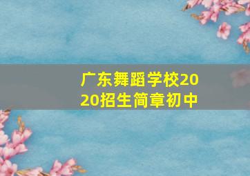 广东舞蹈学校2020招生简章初中