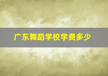 广东舞蹈学校学费多少