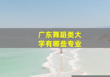 广东舞蹈类大学有哪些专业