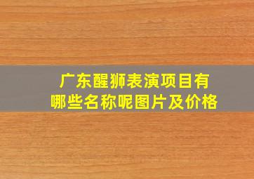 广东醒狮表演项目有哪些名称呢图片及价格