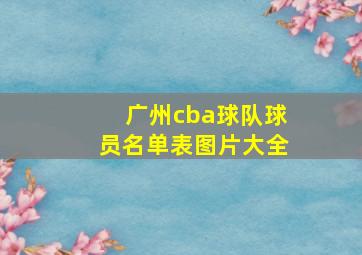 广州cba球队球员名单表图片大全