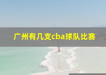 广州有几支cba球队比赛