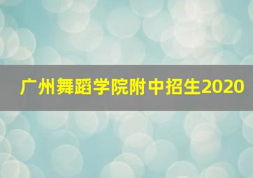 广州舞蹈学院附中招生2020