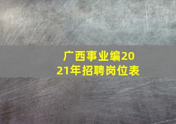 广西事业编2021年招聘岗位表