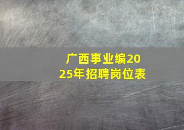 广西事业编2025年招聘岗位表