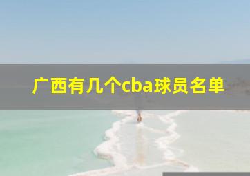 广西有几个cba球员名单