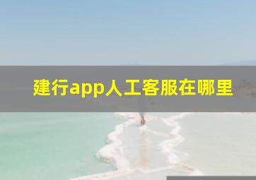 建行app人工客服在哪里