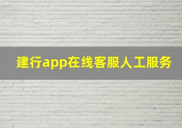 建行app在线客服人工服务