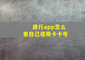 建行app怎么查自己信用卡卡号