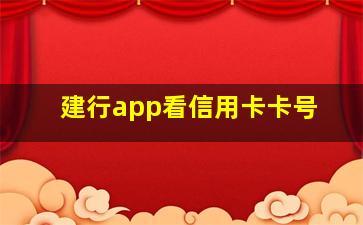 建行app看信用卡卡号