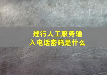 建行人工服务输入电话密码是什么