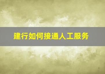 建行如何接通人工服务