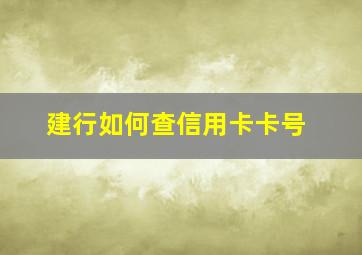 建行如何查信用卡卡号