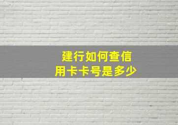 建行如何查信用卡卡号是多少