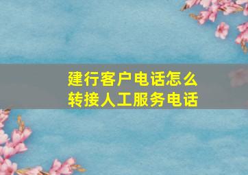 建行客户电话怎么转接人工服务电话