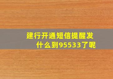 建行开通短信提醒发什么到95533了呢