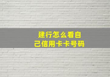 建行怎么看自己信用卡卡号码