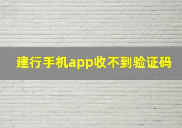 建行手机app收不到验证码