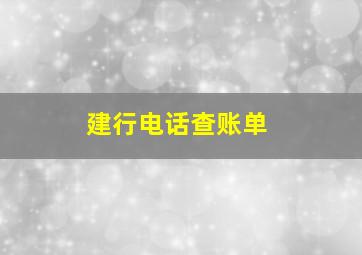 建行电话查账单