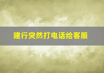 建行突然打电话给客服