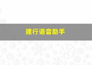 建行语音助手