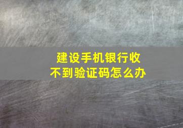 建设手机银行收不到验证码怎么办