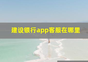 建设银行app客服在哪里