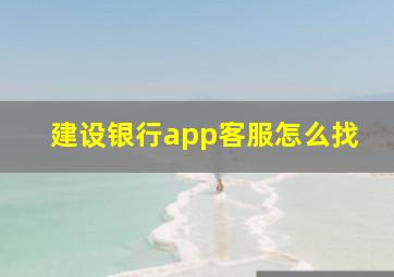 建设银行app客服怎么找