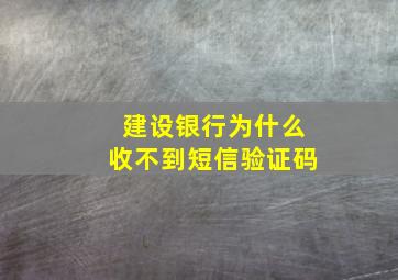 建设银行为什么收不到短信验证码