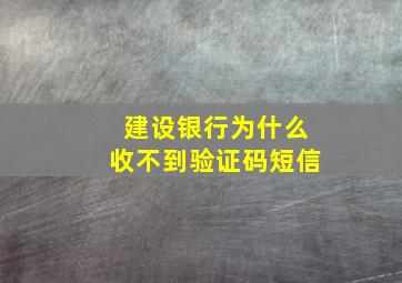 建设银行为什么收不到验证码短信