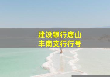 建设银行唐山丰南支行行号