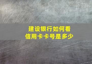 建设银行如何看信用卡卡号是多少