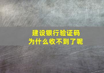 建设银行验证码为什么收不到了呢