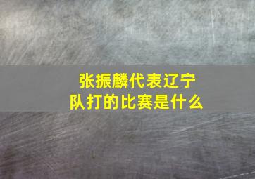 张振麟代表辽宁队打的比赛是什么