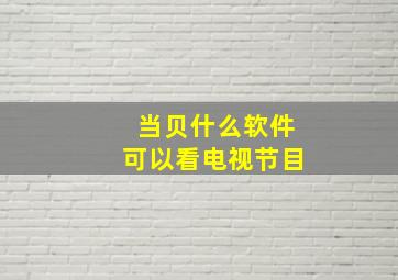 当贝什么软件可以看电视节目